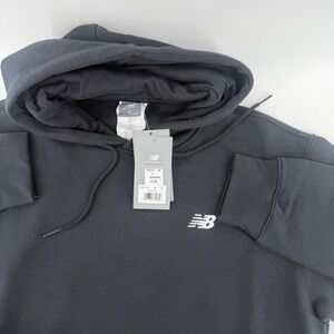 New Balance Mens Essential Stacked Logo Relaxed Hoodie Black 41511 Small NWT $75